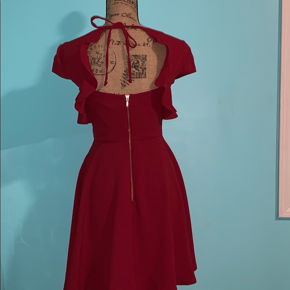 Macy’s Red Ruffle Dress - Picture 2 of 2